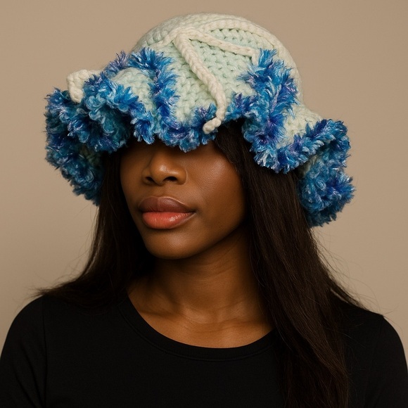 Blue Crochet Bonnet – Handmade - Picture 1 of 3